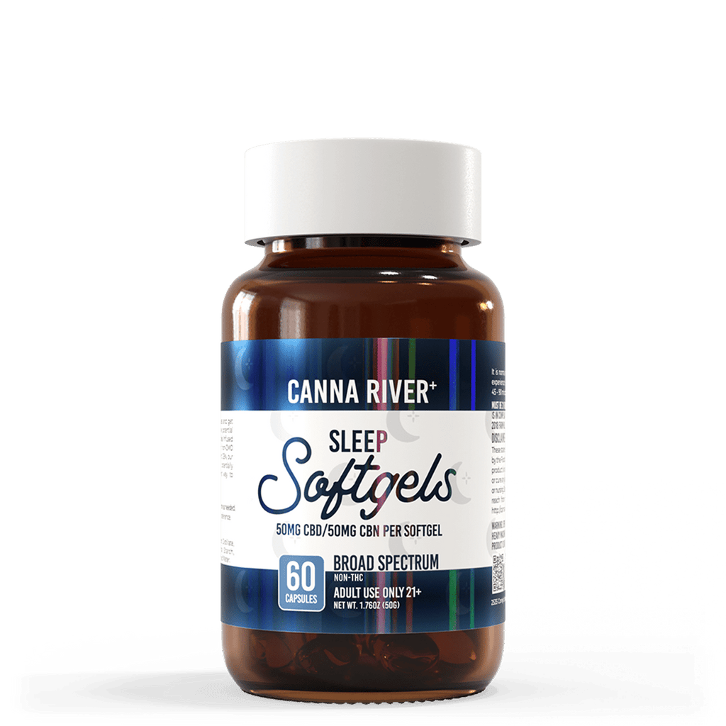 Canna River CBD Sleep Softgels Broad Spectrum bottle