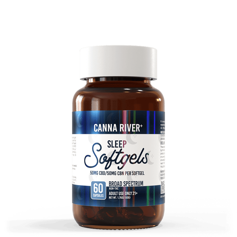 Canna River CBD Sleep Softgels Broad Spectrum bottle