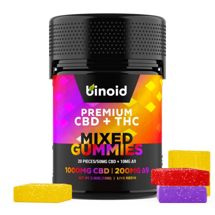 Binoid Mango Madness Delta 9 THC Gummies 10mg THC 50mg CBD 20 count