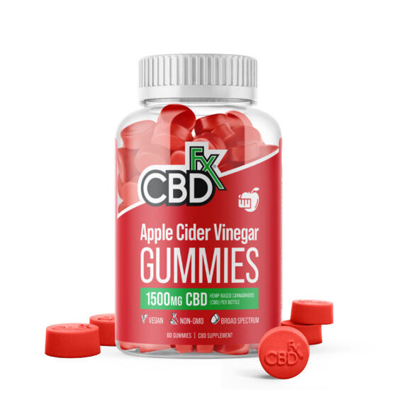 CBDfx Apple Cider Vinegar CBD Gummies 1500mg CBD 60 Count