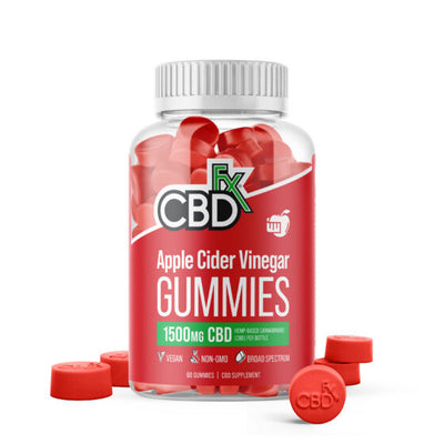 CBDfx Apple Cider Vinegar CBD Gummies 1500mg CBD 60 Count