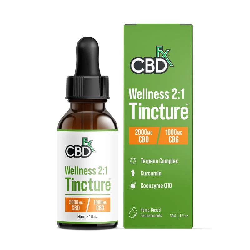 CBDfx Broad Spectrum CBD CBG Wellness Tincture 2000mg