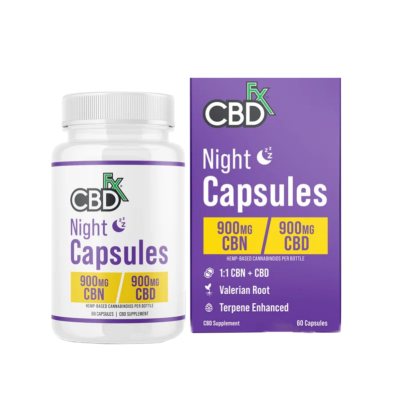 CBDfx Broad Spectrum CBD CBN Night Capsules 900mg 60 count