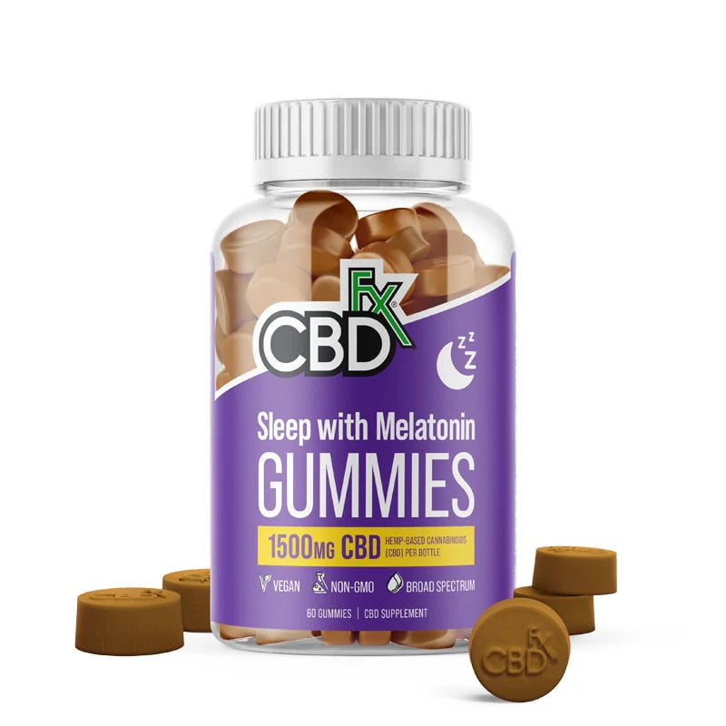 CBDfx Broad Spectrum CBD Sleep Gummies with Melatonin 1500mg 60 count