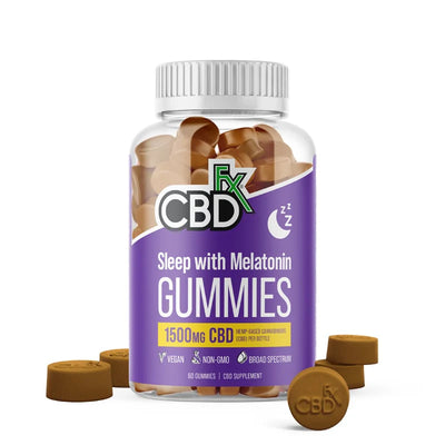 CBDfx Broad Spectrum CBD Sleep Gummies with Melatonin 1500mg 60 count