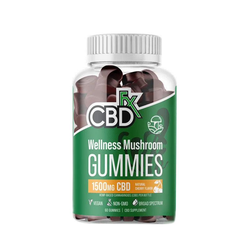 CBDfx CBD Mushroom Gummies for Wellness 1500mg Black Cherry