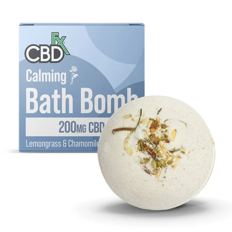 CBDfx Calming CBD Bath Bomb 200mg Lemongrass and Chamomile