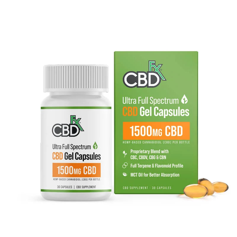 CBDfx Full Spectrum CBD Soft Gel Capsules 1500mg 30 count