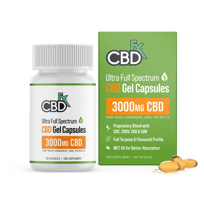 CBDfx Full Spectrum CBD Soft Gel Capsules 3000mg 60 count