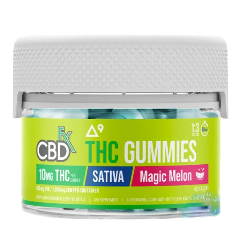 CBDfx Magic Melon Sativa Gummies 10mg THC 30mg CBD 40 count