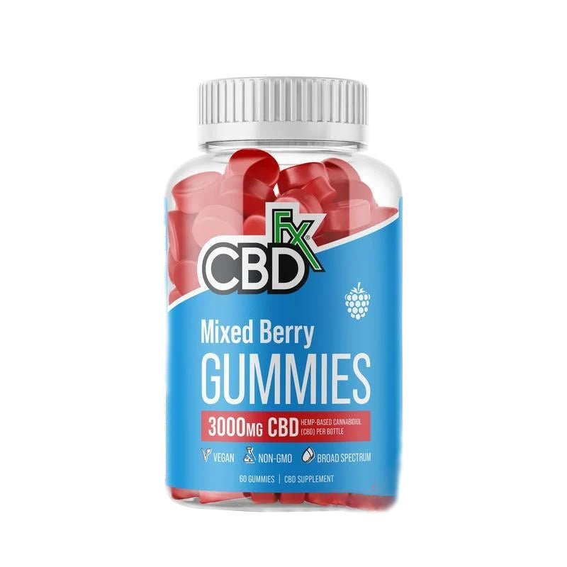 CBDfx Original Mixed Berry Broad Spectrum CBD Gummies 3000mg 60 count