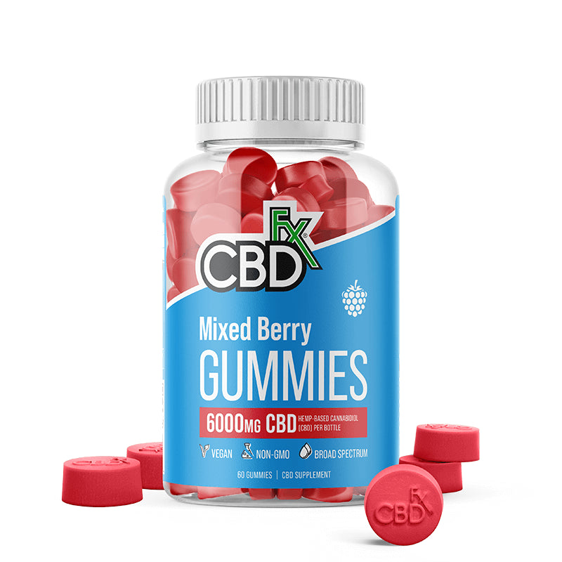 CBDfx Original Mixed Berry Broad Spectrum CBD Gummies 6000mg 60 count