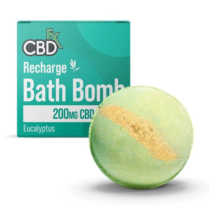 CBDfx Recharge Eucalyptus CBD Bath Bomb 200mg Spearmint Peppermint Arnica