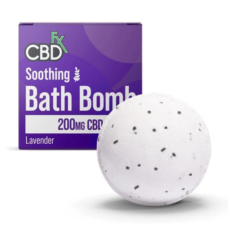 CBDfx Soothing Lavender CBD Bath Bomb 200mg Hawaiian Black Salt