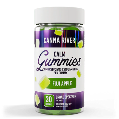 Canna River Calm Gummies CBD CBN CBG Broad Spectrum Fuji Apple