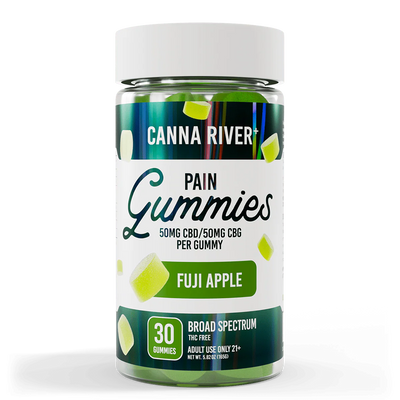 Canna River Pain Gummies CBD CBG Broad Spectrum 30 Count Fuji Apple