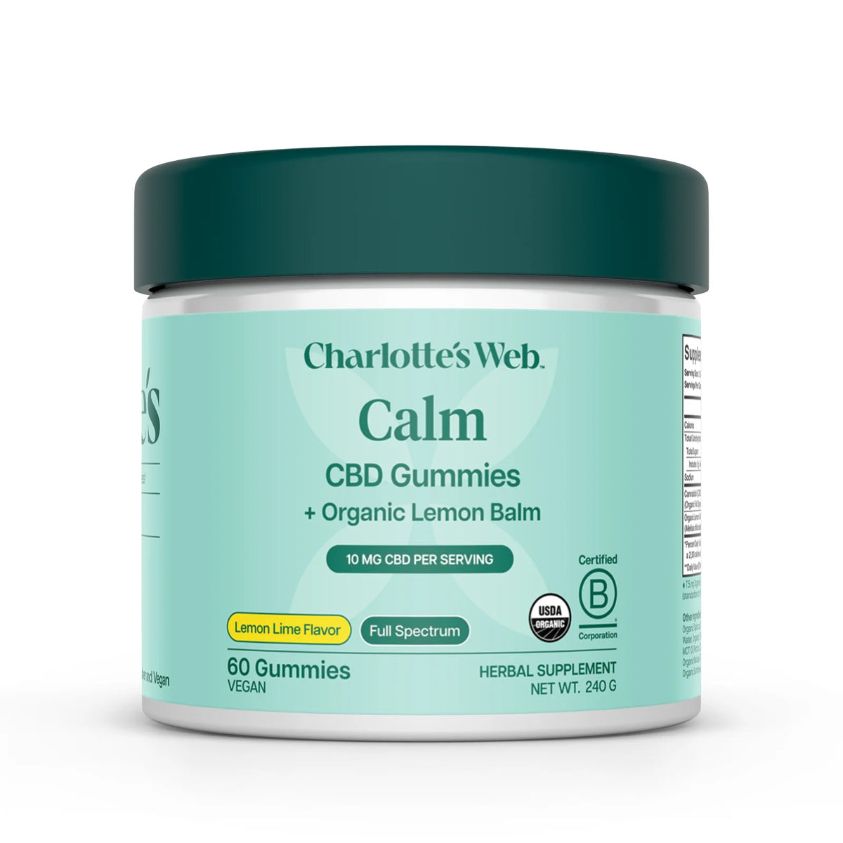 Charlotte’s Web Calm Full Spectrum CBD Gummies Lemon Lime 60 count