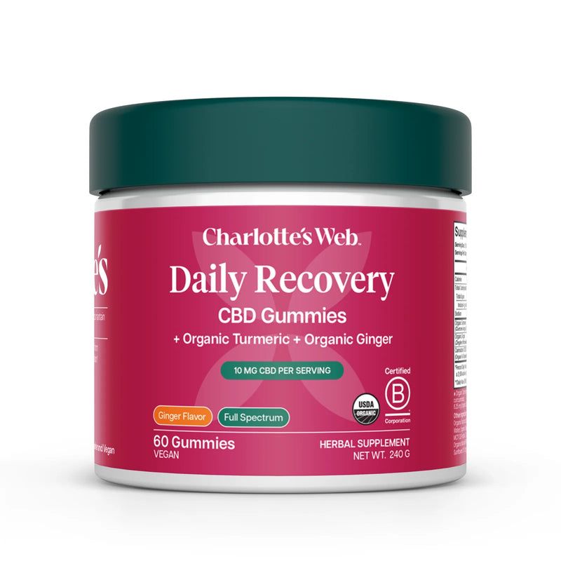 Charlotte's Web Daily Recovery CBD Gummies 60 Count Turmeric Ginger