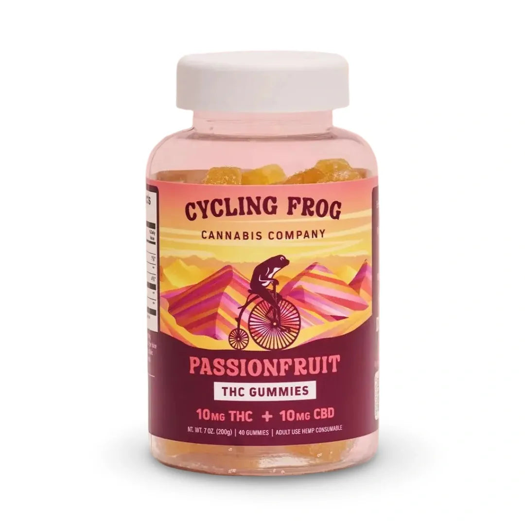 Cycling Frog Passionfruit 10mg THC 10mg CBD Gummies 40 count