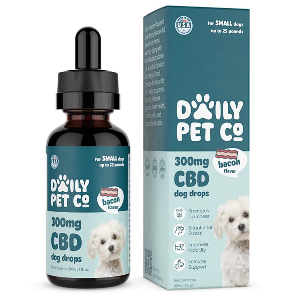 Daily Pet Co CBD Drops for Dogs 300mg Bacon Flavor 30mL
