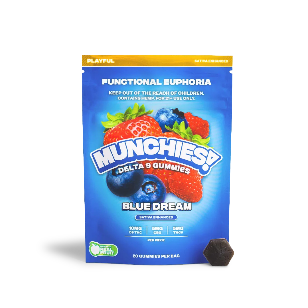 Delta Munchies Blue Dream Euphoria Sativa Gummies 10mg THC 5mg CBG 5mg THCV