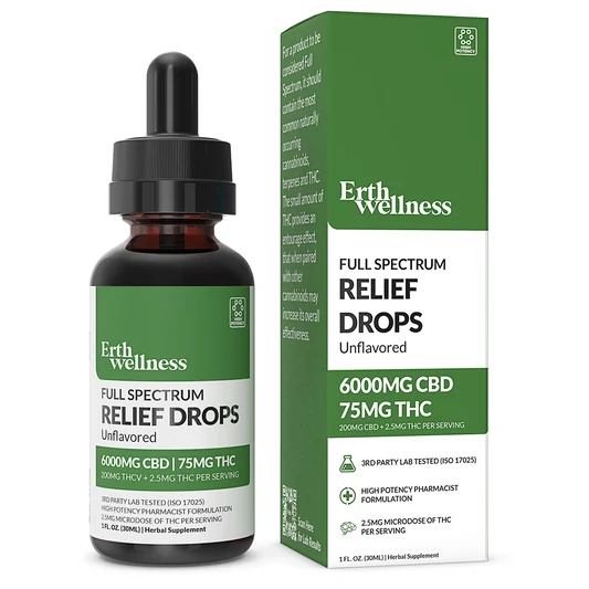 ERTH Wellness Full Spectrum CBD THC Drops 6000mg Unflavored