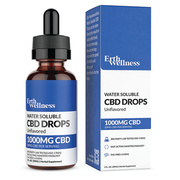 ERTH Wellness Water Soluble CBD Tincture 1000mg THC Free