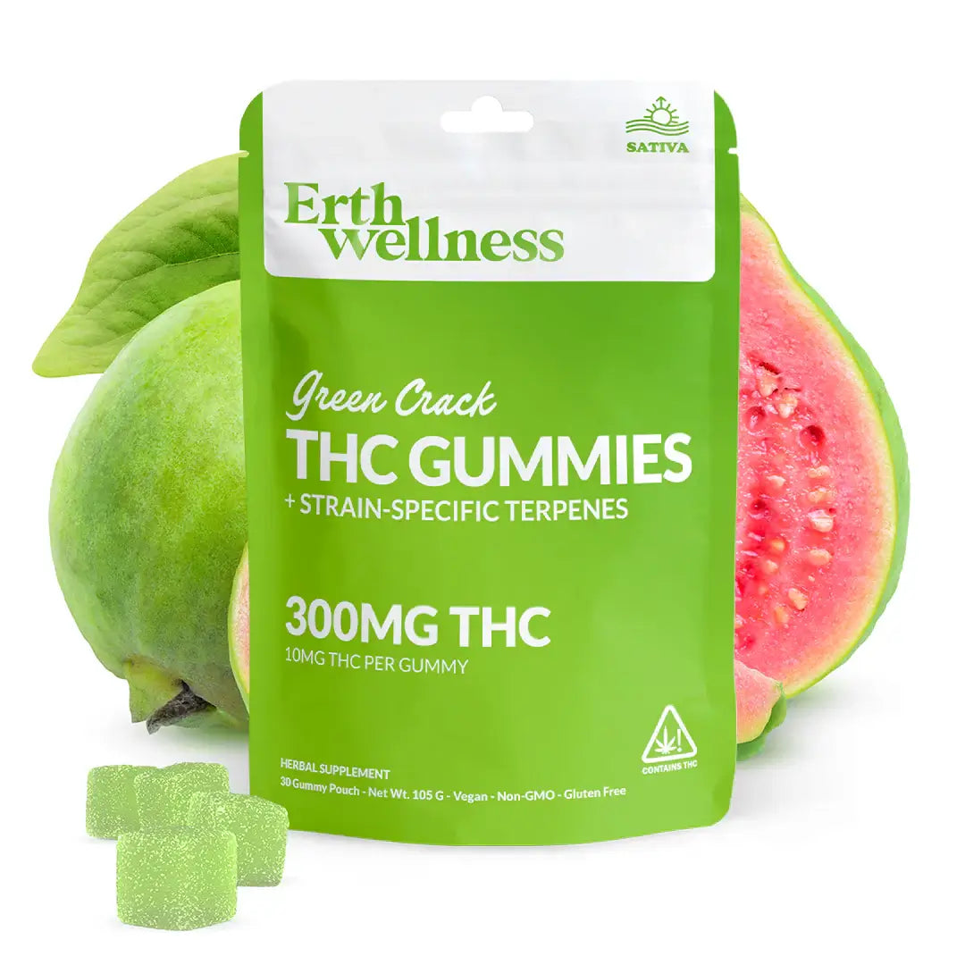 Erth Wellness Green Crack Sativa Delta 9 THC Gummies 300mg