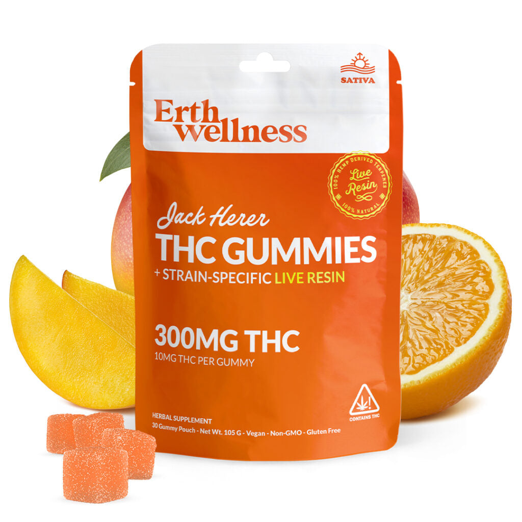 Erth Wellness Jack Herer Sativa Delta 9 THC Gummies 300mg