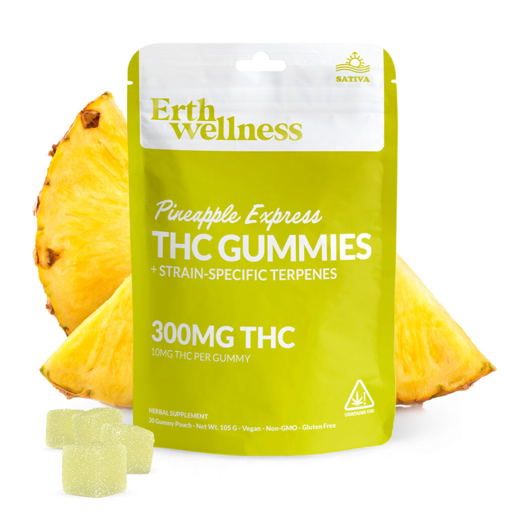 Erth Wellness Pineapple Express Sativa Delta 9 THC Gummies 300mg