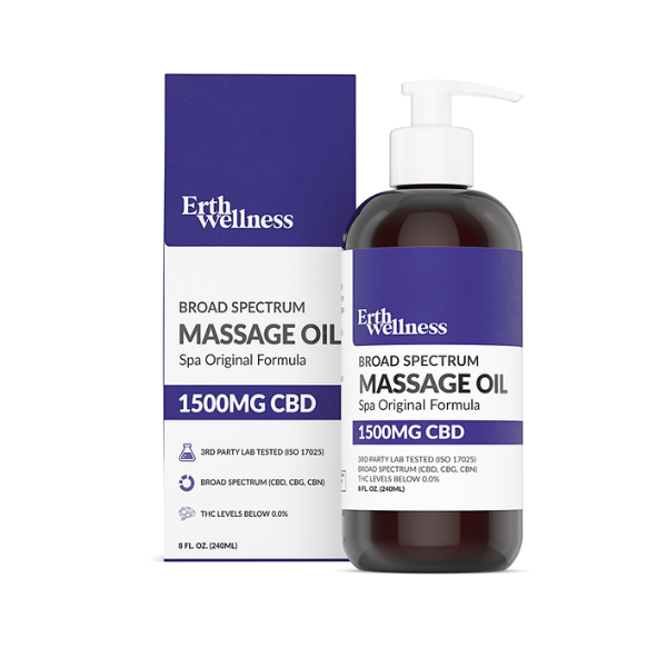 Erth Wellness Spa Original CBD Massage Oil 1500mg THC Free