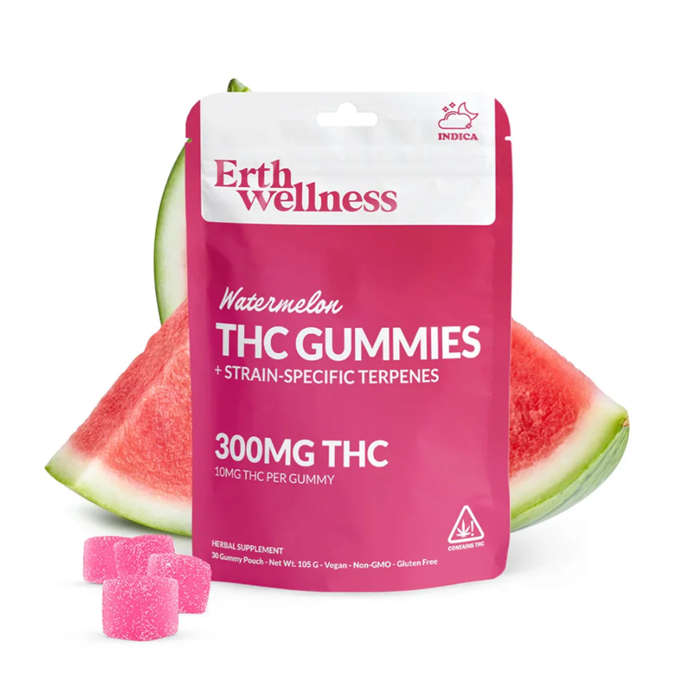 Erth Wellness Watermelon OG Indica Delta 9 THC Gummies 300mg