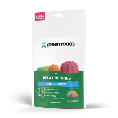 Green Roads Extra Strength Relax Berries CBD gummies, 25mg each, 10 count