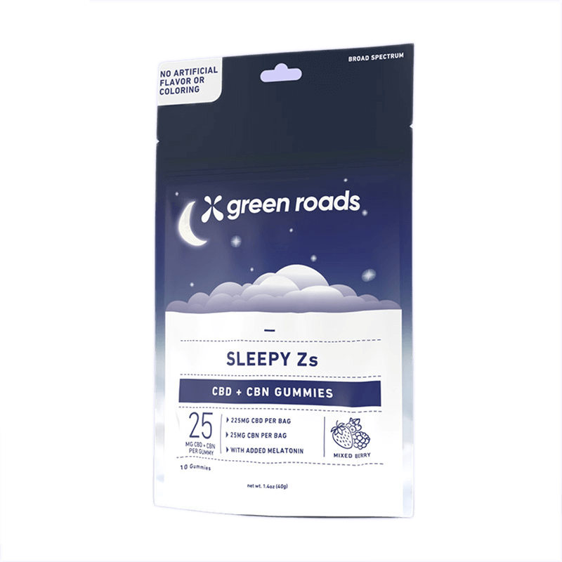 Green Roads Sleepy Zs 250mg CBD CBN Gummies 10 count Mixed Berry