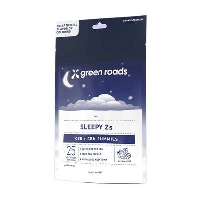 Green Roads Sleepy Zs 250mg CBD CBN Gummies 10 count Mixed Berry
