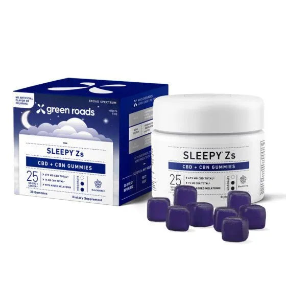 Green Roads Sleepy Zs 250mg CBD CBN Gummies 30 count Blackberry