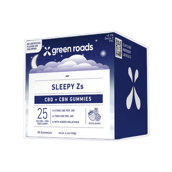 Green Roads Sleepy Zs 750mg CBD CBN Gummies 30 count Mixed Berry