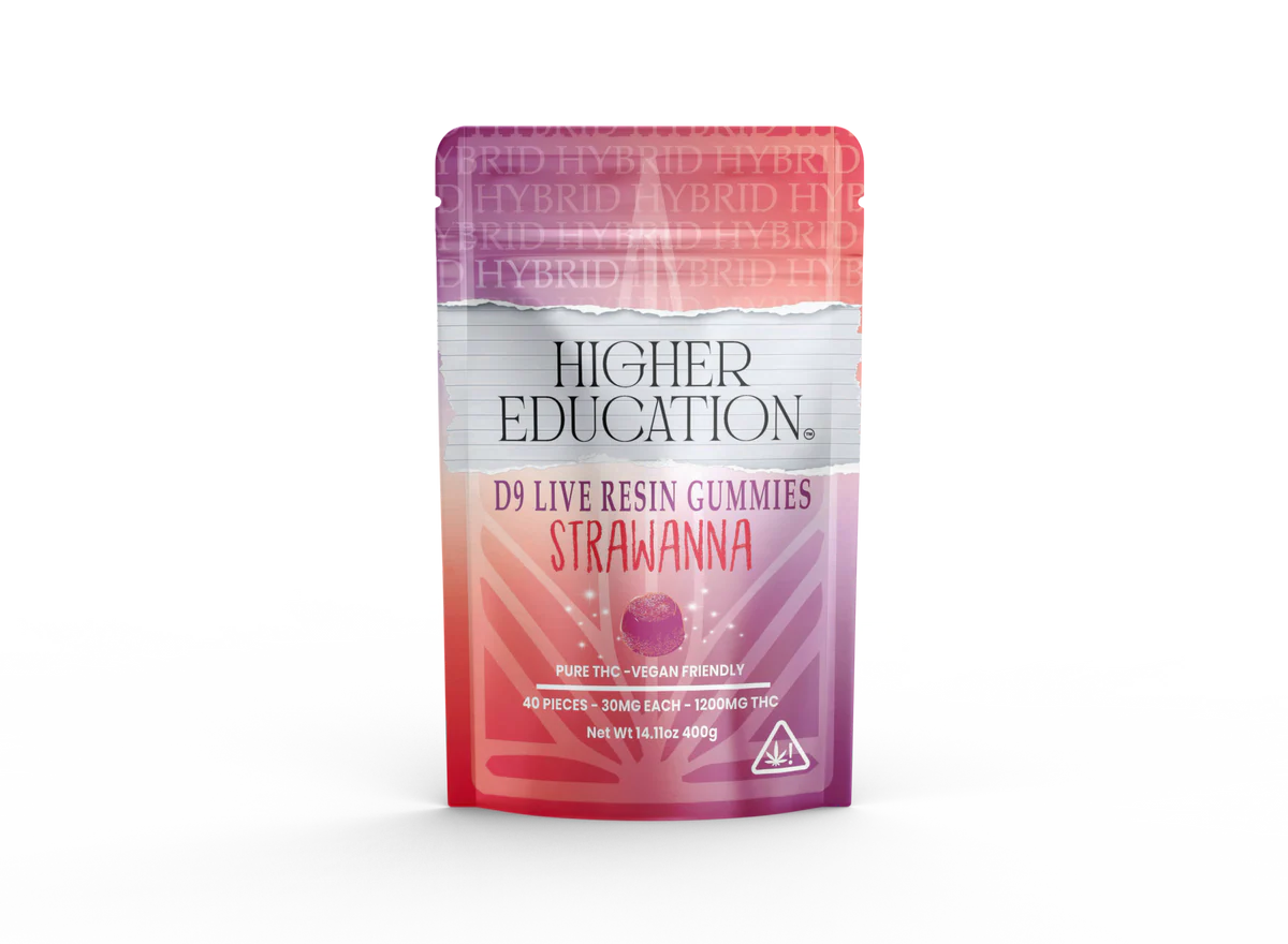 Higher Education Strawnana Hybrid Live Resin Delta 9 Gummies 30mg THC