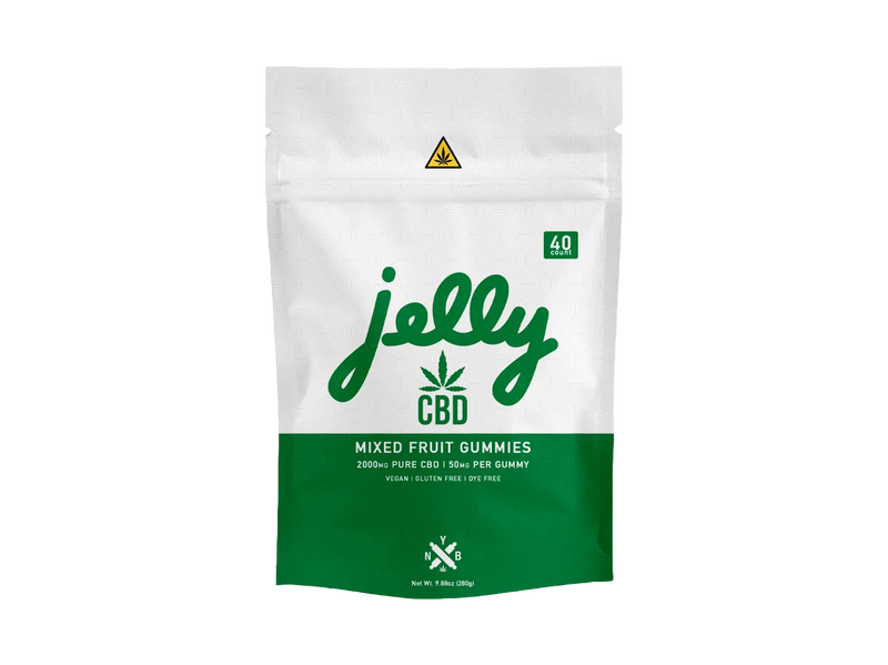 Jelly CBD Mixed Fruit Gummies 50mg CBD 2000mg THC-Free 40 Count