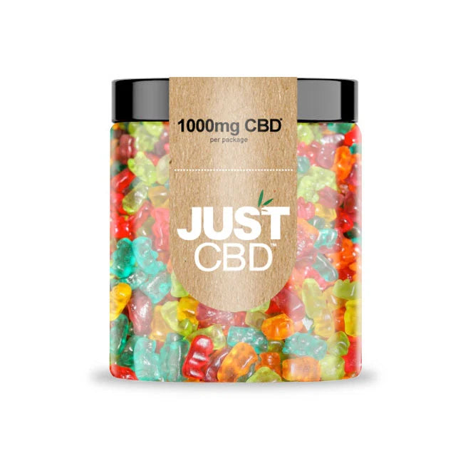 JustCBD Clear Bears 1000mg CBD Gummies jar