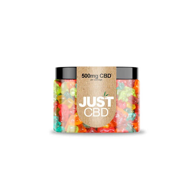 JustCBD Clear Bears 500mg CBD Gummies jar
