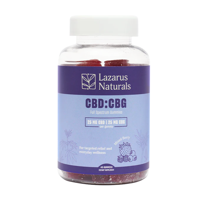 Lazarus Naturals CBD CBG Gummies 25mg 25mg Mixed Berry 40 count