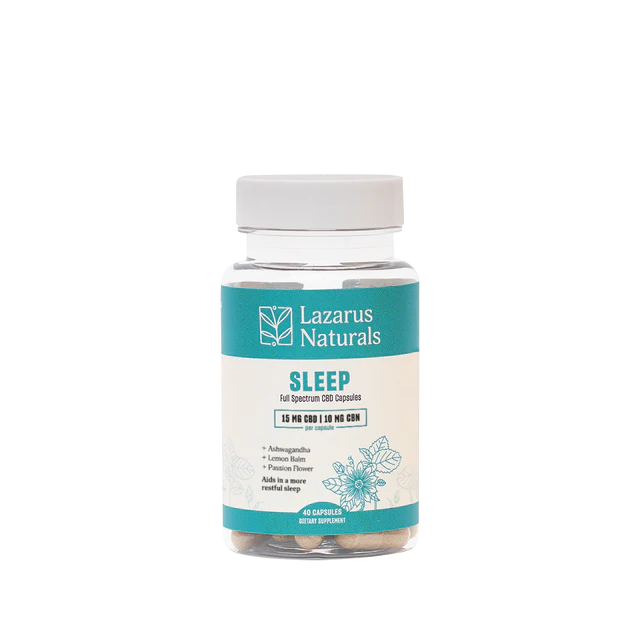 Lazarus Naturals CBD CBN Sleep Capsules 40 Count 600mg CBD 400mg CBN