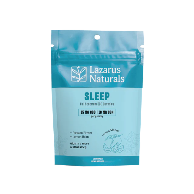 Lazarus Naturals CBD CBN Sleep Gummies Lemon Mango 10 count