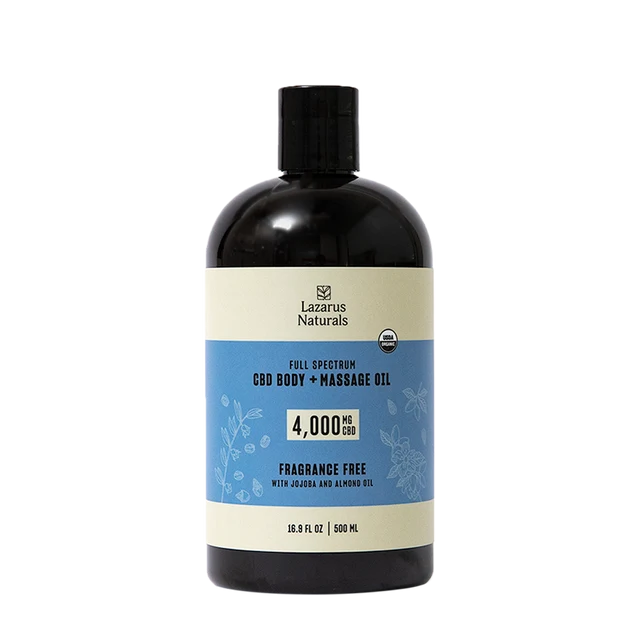 Lazarus Naturals Full Spectrum CBD Massage Oil 4000mg 500mL