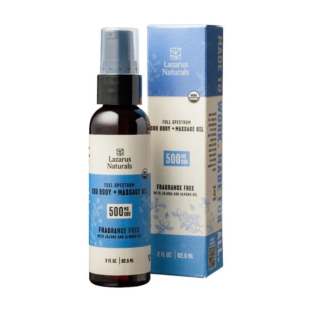 Lazarus Naturals Full Spectrum CBD Massage Oil 500mg 62.5mL