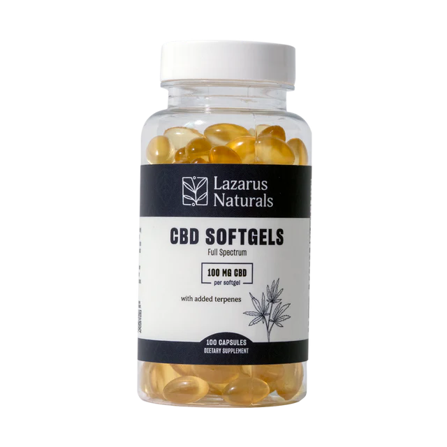 Lazarus Naturals Full Spectrum CBD Softgels 100mg 100 count