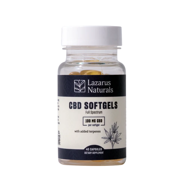 Lazarus Naturals Full Spectrum CBD Softgels 100mg 40 count