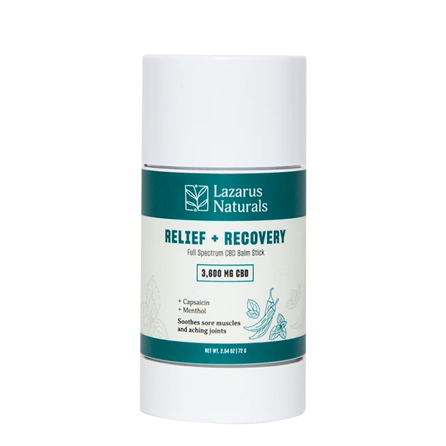 Lazarus Naturals Relief and Recovery CBD Balm Stick 3600mg 72g