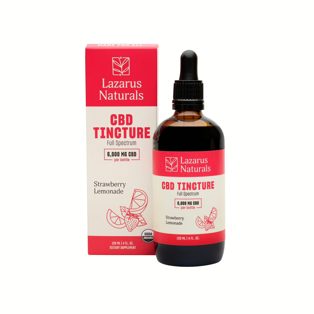 Lazarus Naturals Strawberry Lemonade CBD Tincture 6000mg 120mL